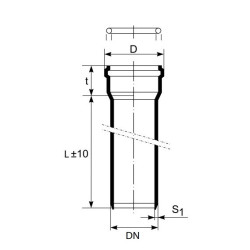 MagnaPlast HT PLUS Rura z kielichem HTEM 32mm 500mm 408416 Kanalizacja